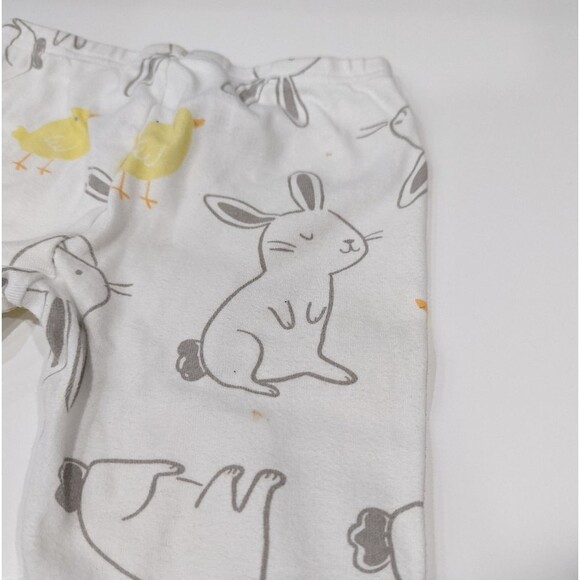 Carter's Easter rabbit Bunny Chick spring gray yellow white pajamas size 4t - Picture 7 of 8